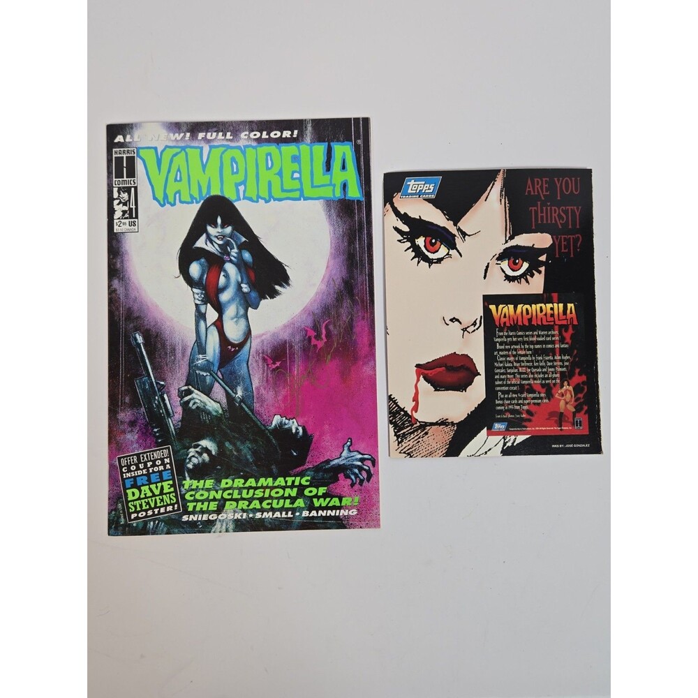 Vampirella #4 1993 John K Snyder III Signed + 1995 Topps Promo Sheet Lot
